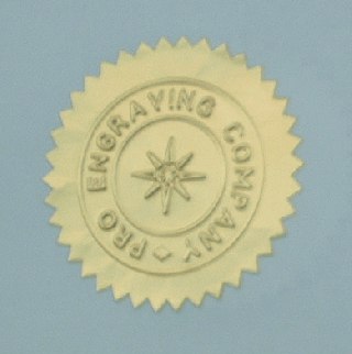 Gold label seal impression